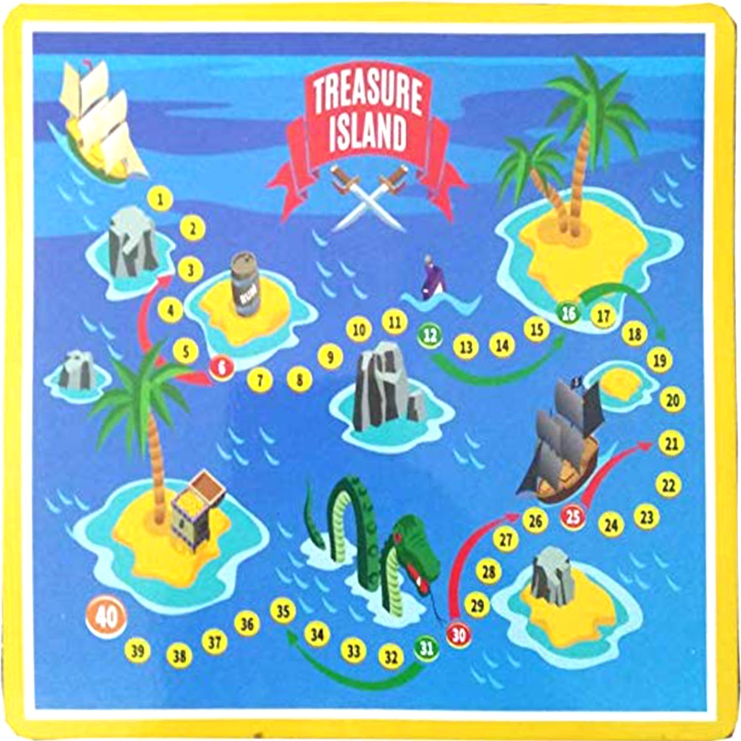 Game box with plastic money coins and board game components Game box with plastic money coins and board game components